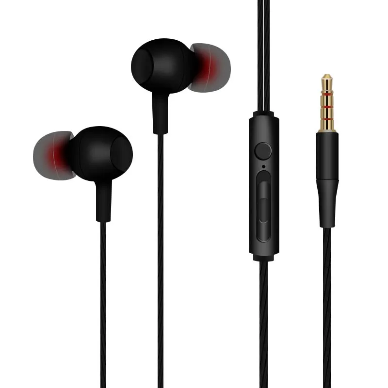 

Factory Supply In-Ear Wired Handsfree Earphone Black Stereo Earphones With Mic