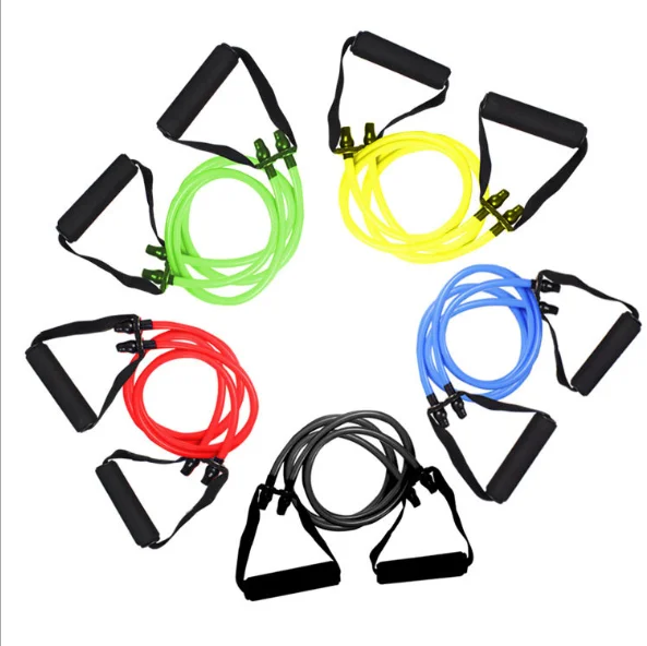 

Hot Selling Custom Resistance Bands With Foam Handles For Yoga Pilates Abs Exercise Tube Fitness Kits, As picture