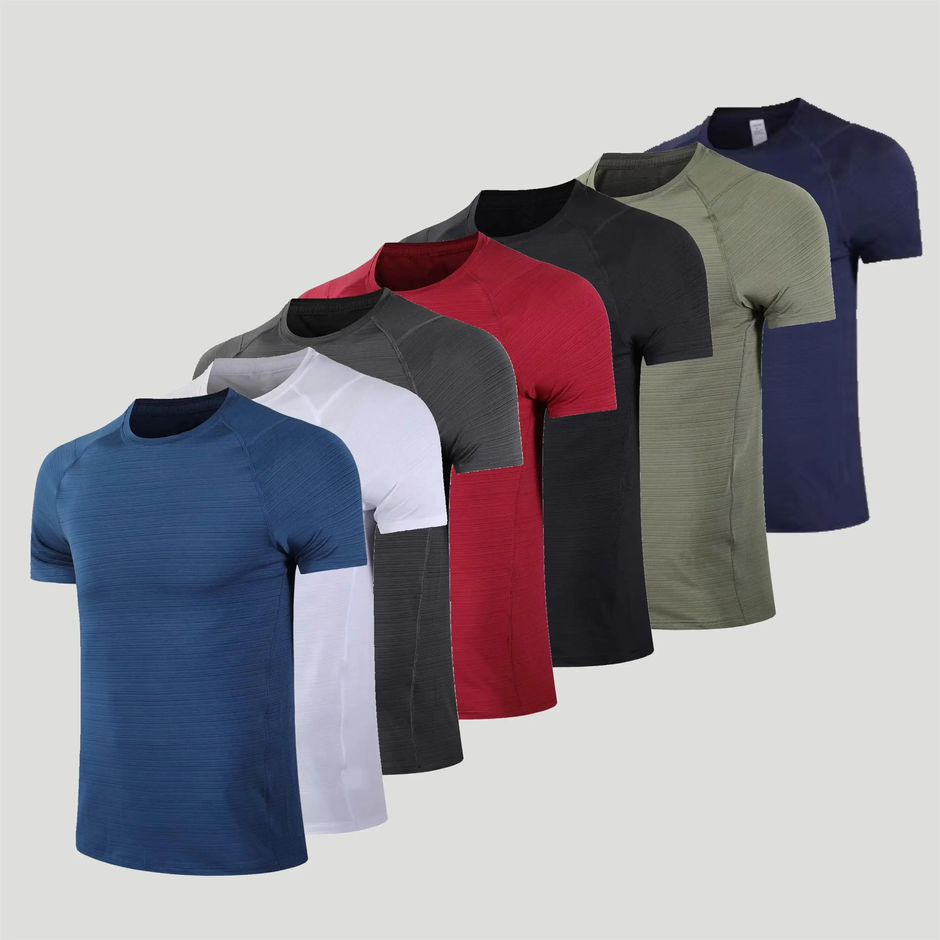 

90% Polyester 10% Elastane Men's Quick Dry Moisture Wicking Active Athletic Performance Crew t-shirt