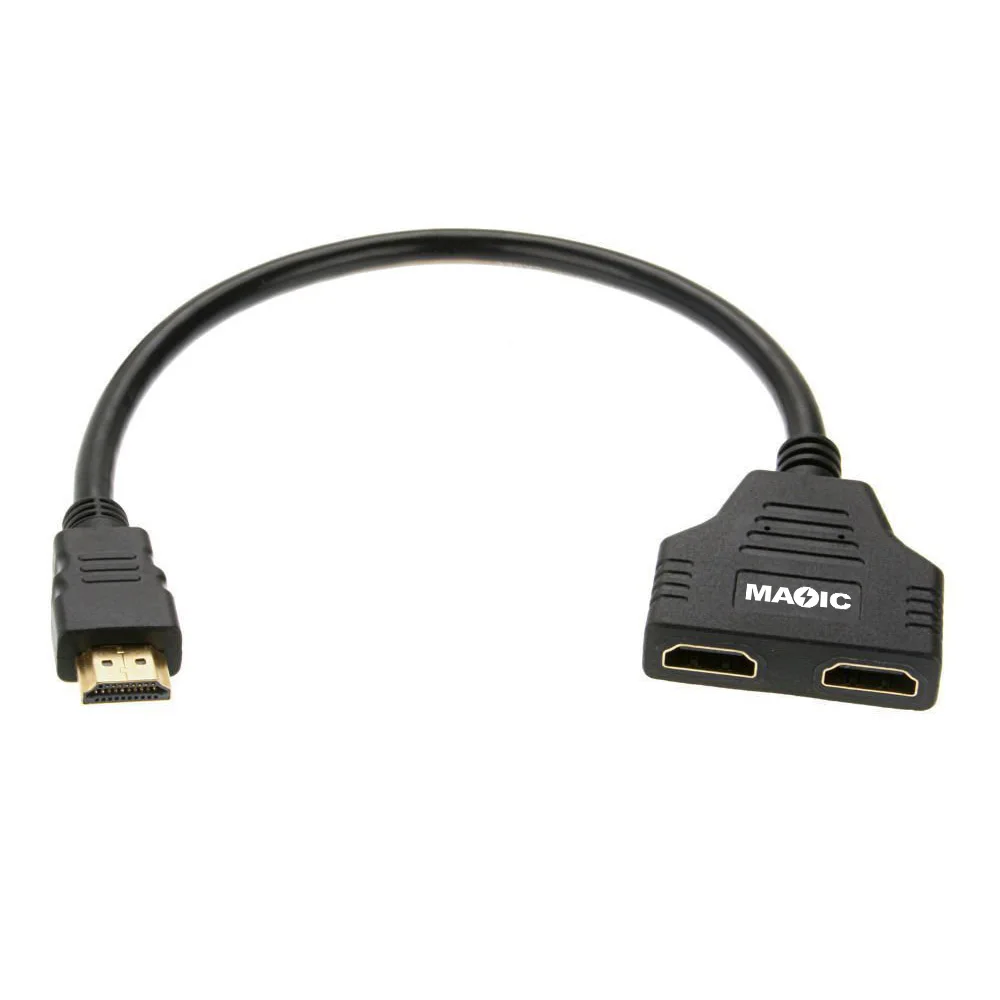 

Professional audio cable 1080p 30cm HDMI cable 1 male to dual hdmi femalehdmi port hdmi splitter adapter support HD LED LCD TV