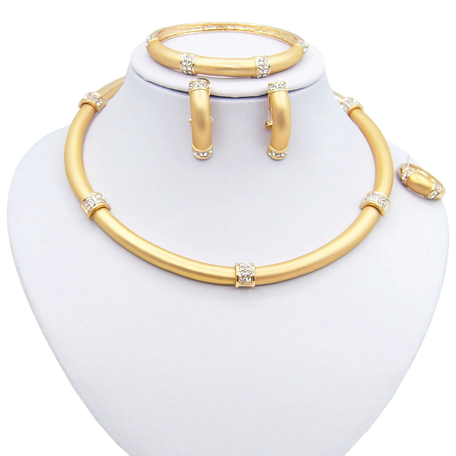 

Thick Necklace Gold Plated Earrings Heavy Diamond Brazilian Jewelery Set Fashion Hip Hop New Heavy Lady Jewelry Sets Wholesale