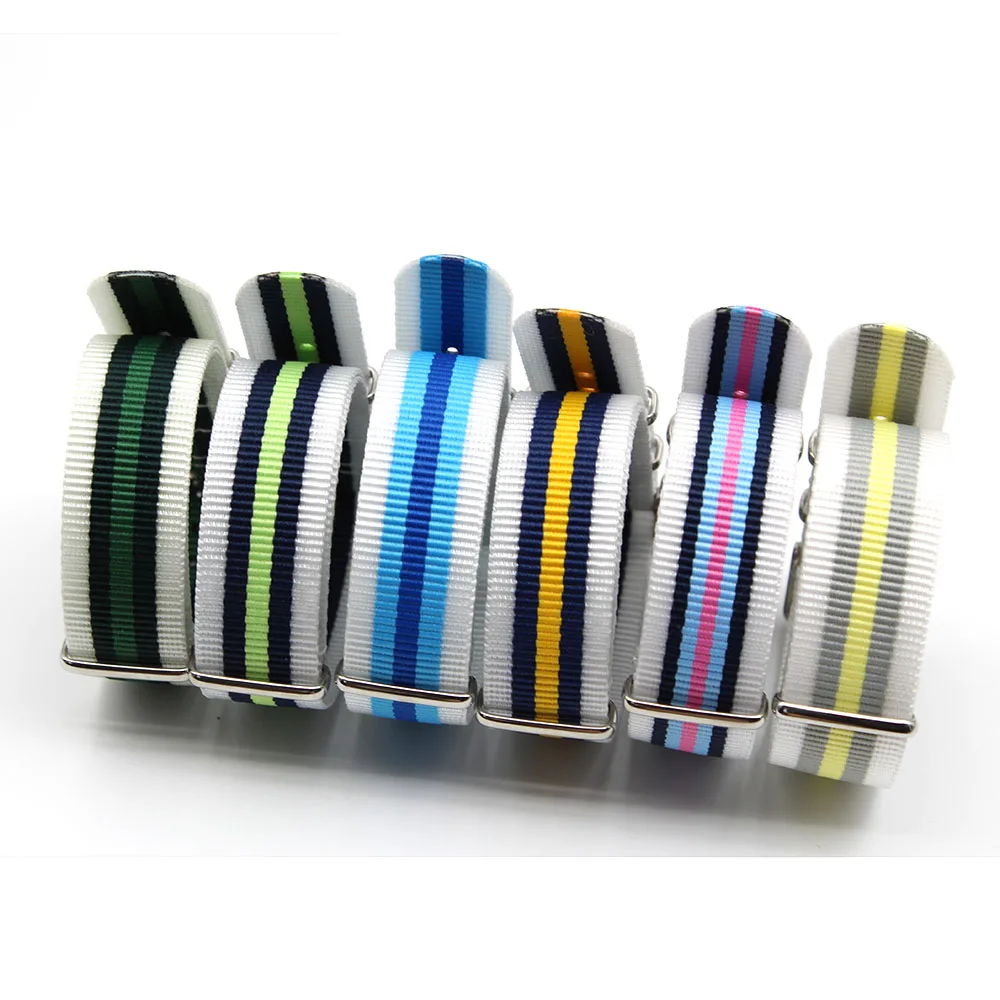 

Custom Different Colors 1 piece Nato Striped Nylon Watch Strap