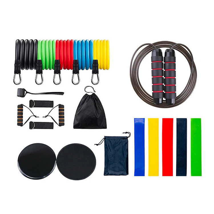 

Factory Direct Sales Fitness Band Exercise High Quality Gym Resistance Band Set Fitness, Black red yellow blue green