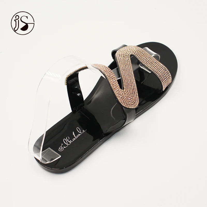 

Fashion glass female slippers hot sale slides footwear, Picture