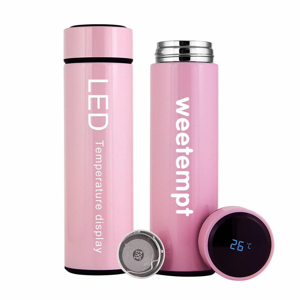

New features smart led indicator temperature chip great gift stainless steel water bottle