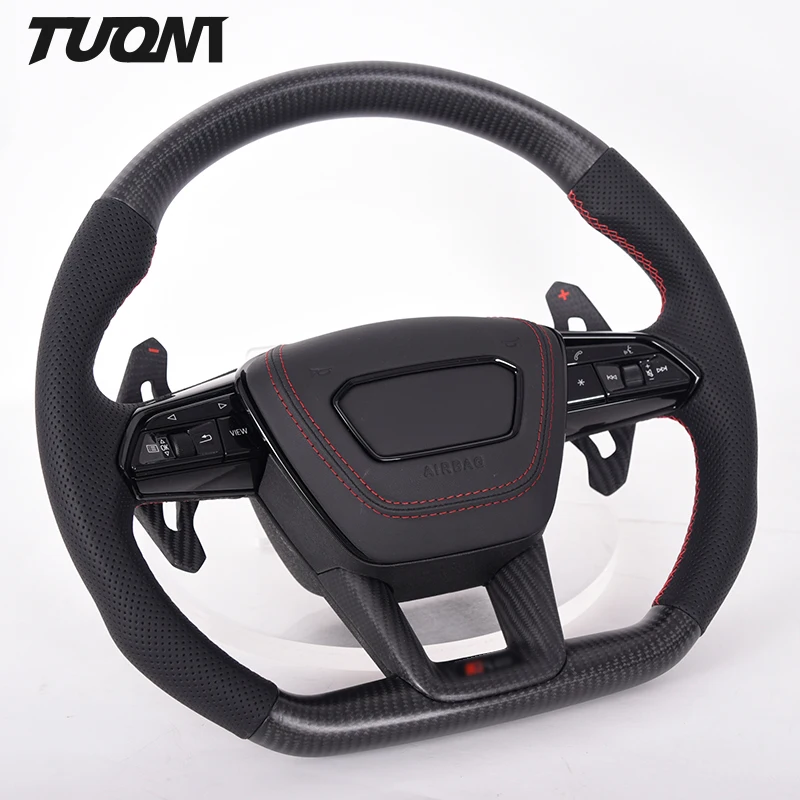 

Hot Selling Matte Carbon Fiber Perforated Leather Steering Whee For Audi A7 A4 A6 A8 S3 S4 S5 S6 S7 Racing Wheel Convertible, Customized color