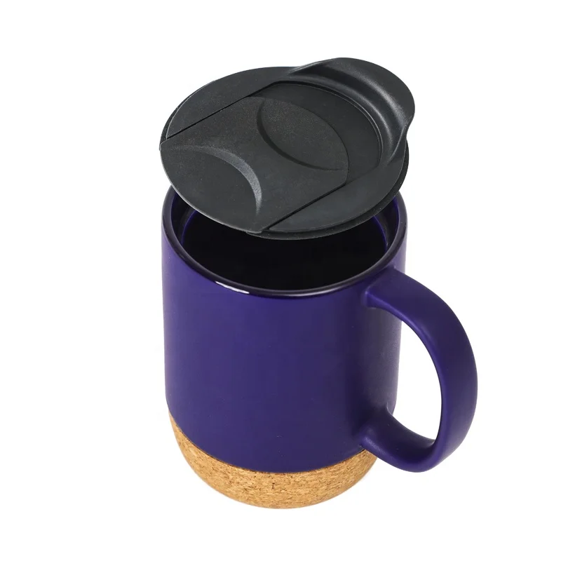 

Wholesale Sublimation Custom Logo Print Matte Plain Ceramic Coffee Mug With Cork Bottom Cups Matt Tea Cup With Lid