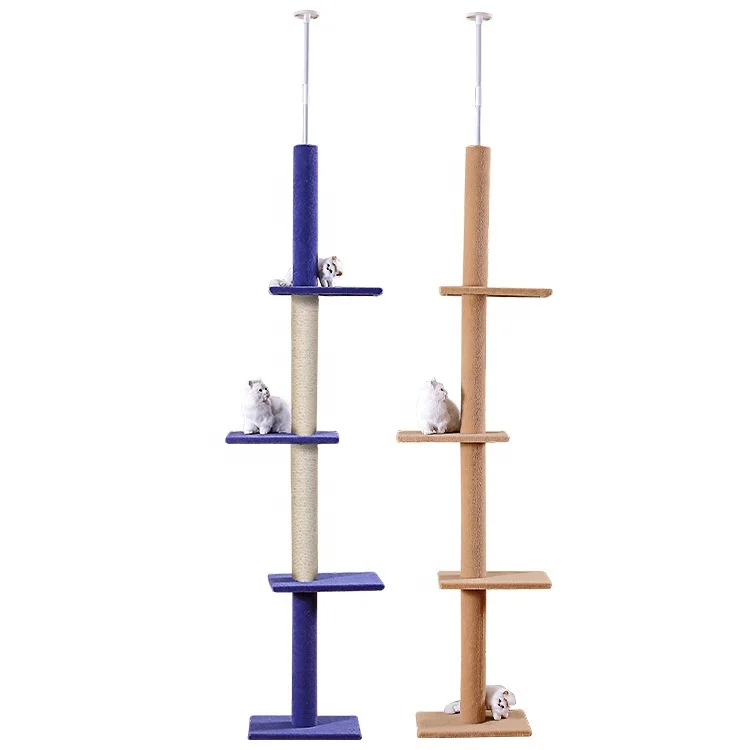 

DIY Wholesale Elegant Higher Tree House Toys Large Cat Sisal Post Elegant Outdoor Tower Scraper Cat Scratcher Tree, Black/blue/grey/beige or customize