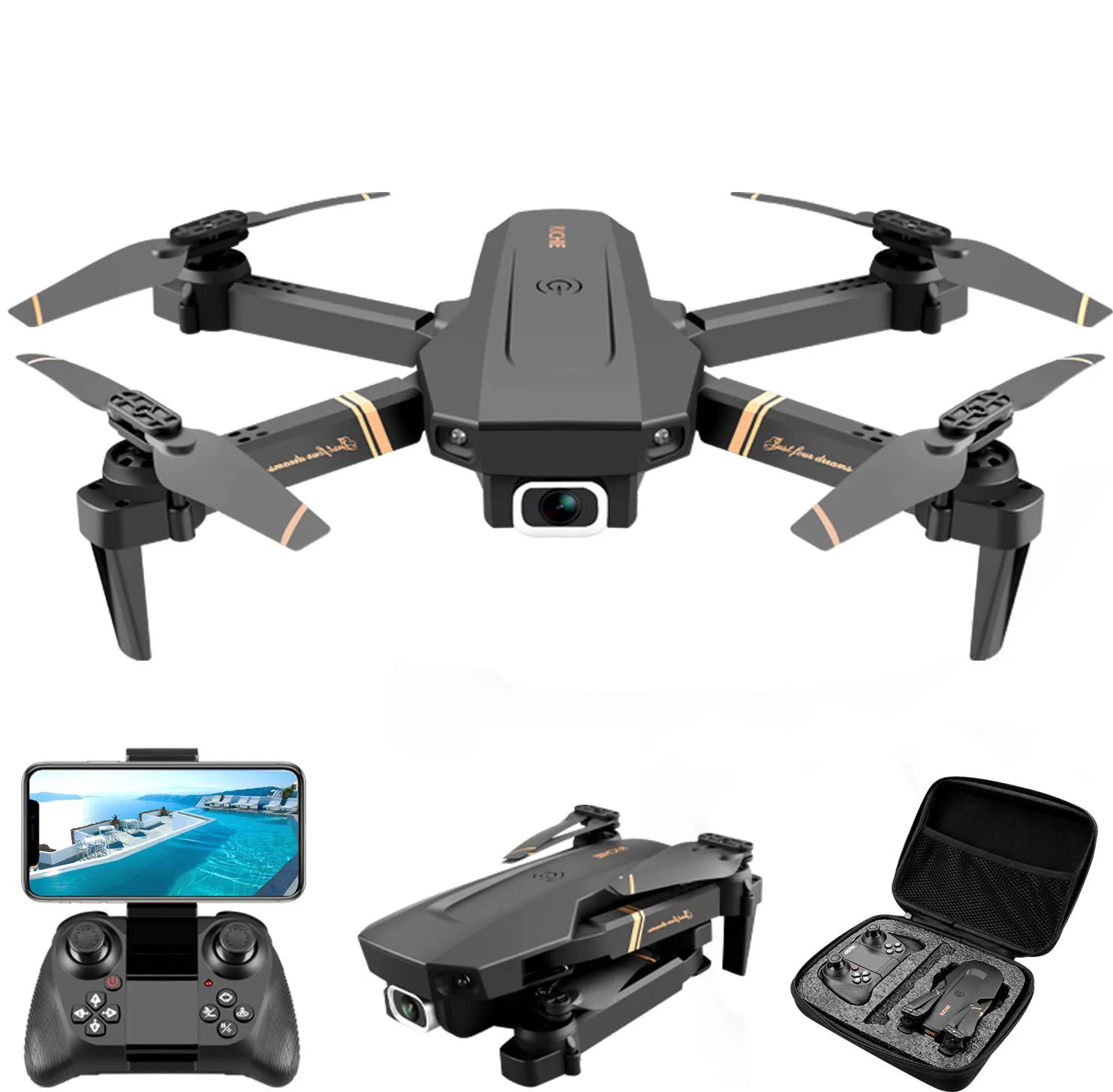 

4k HD Wide Angle Camera 1080P WiFi fpv Drone Dual Camera Quadcopter Real-time transmission 4D-V4 drone