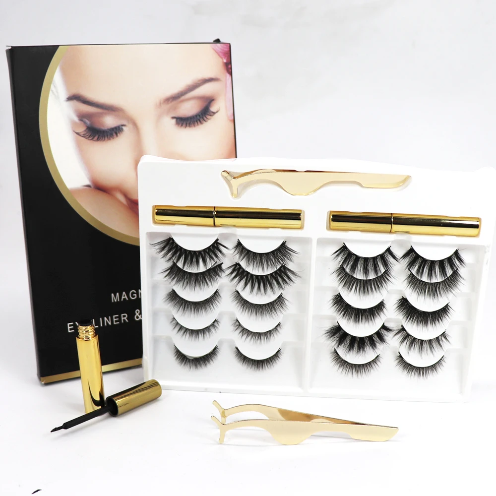 

New OEM magnetic lahes with liner,mink magnetic eyelashes with eyeliner, Black or brown