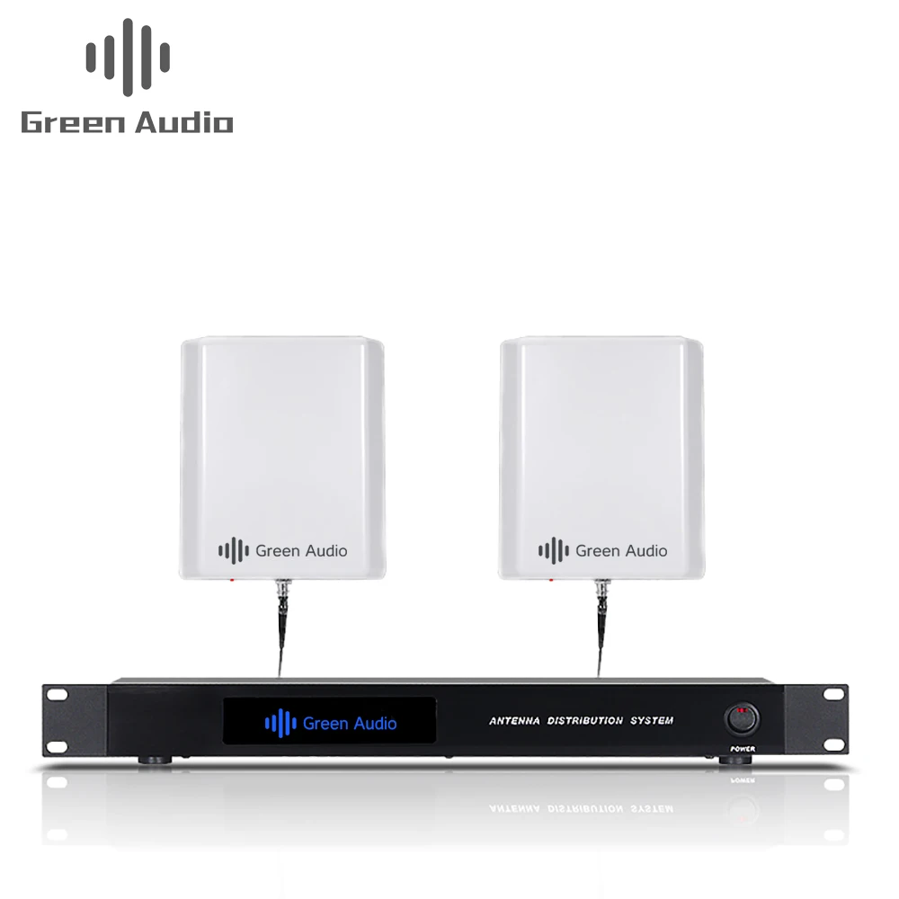 

Professional one-tow four-wireless microphone signal antenna amplifier enhances 1200-meter stage conference signal enhancement