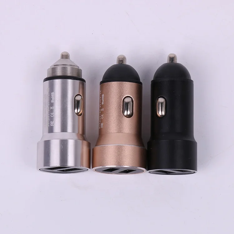

High Quick Fast 3.0 USB Car Charger Dual USB Port Connector, Black / white