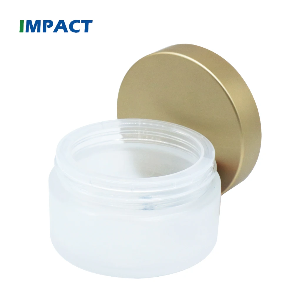 100g Frosted Glass Cream Jar Wide Mouth Cosmetic Container With Golden Lid In Stocks Buy 100g