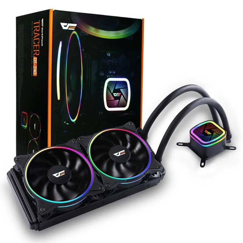 

PC Case Water Cooling Computer CPU Cooler RGB Water Cooler Heatsink Integrated CPU Cooling Radiator LGA 1151/2011/AM3+/AM4, Black