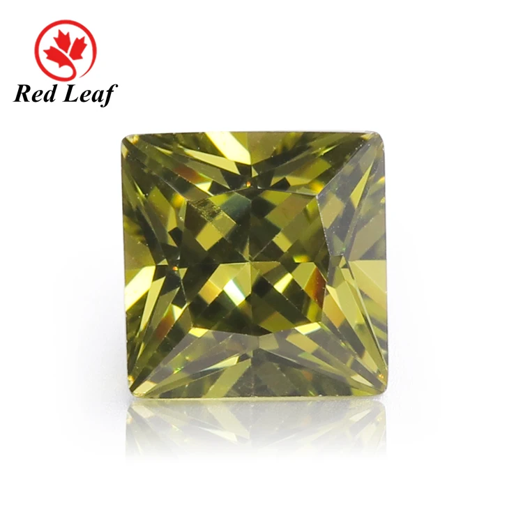 

Redleaf Jewerly Square D-Peridot 5a cz stones Cubic Zirconia diamonds