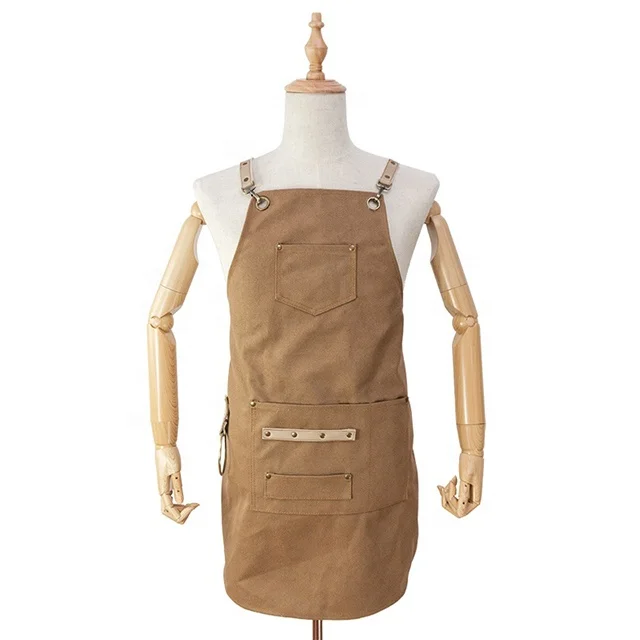 

SunYue Custom Brown Canvas Kitchen Work Apron, Can be customized