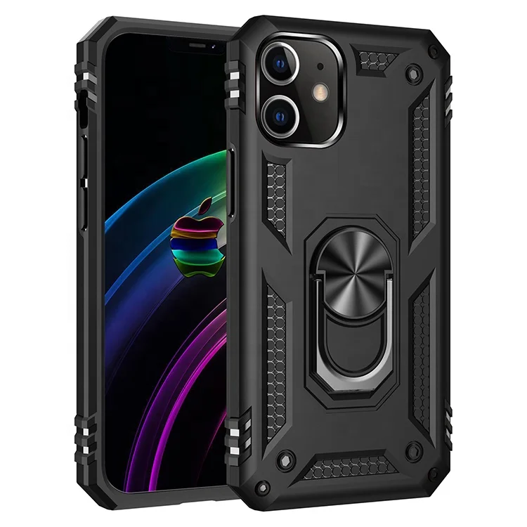 

For iPhone 12 Mini Case Military Grade Ring Holder Kickstand Shockproof Armor Phone Case for iPhone 12 Mini Pro 12 Pro Max, Black,silver,blue,dark green,golden,rose gold, red