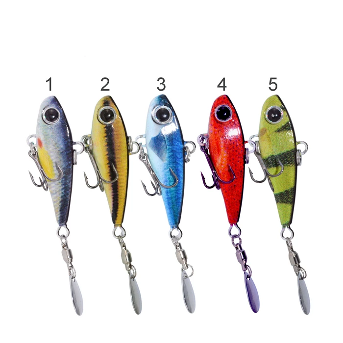

Metal Jig with spoon sequins 18g 50mm Small Jigging lure Lead Fish Bass Fishing Lures Metal VIB, 5colors