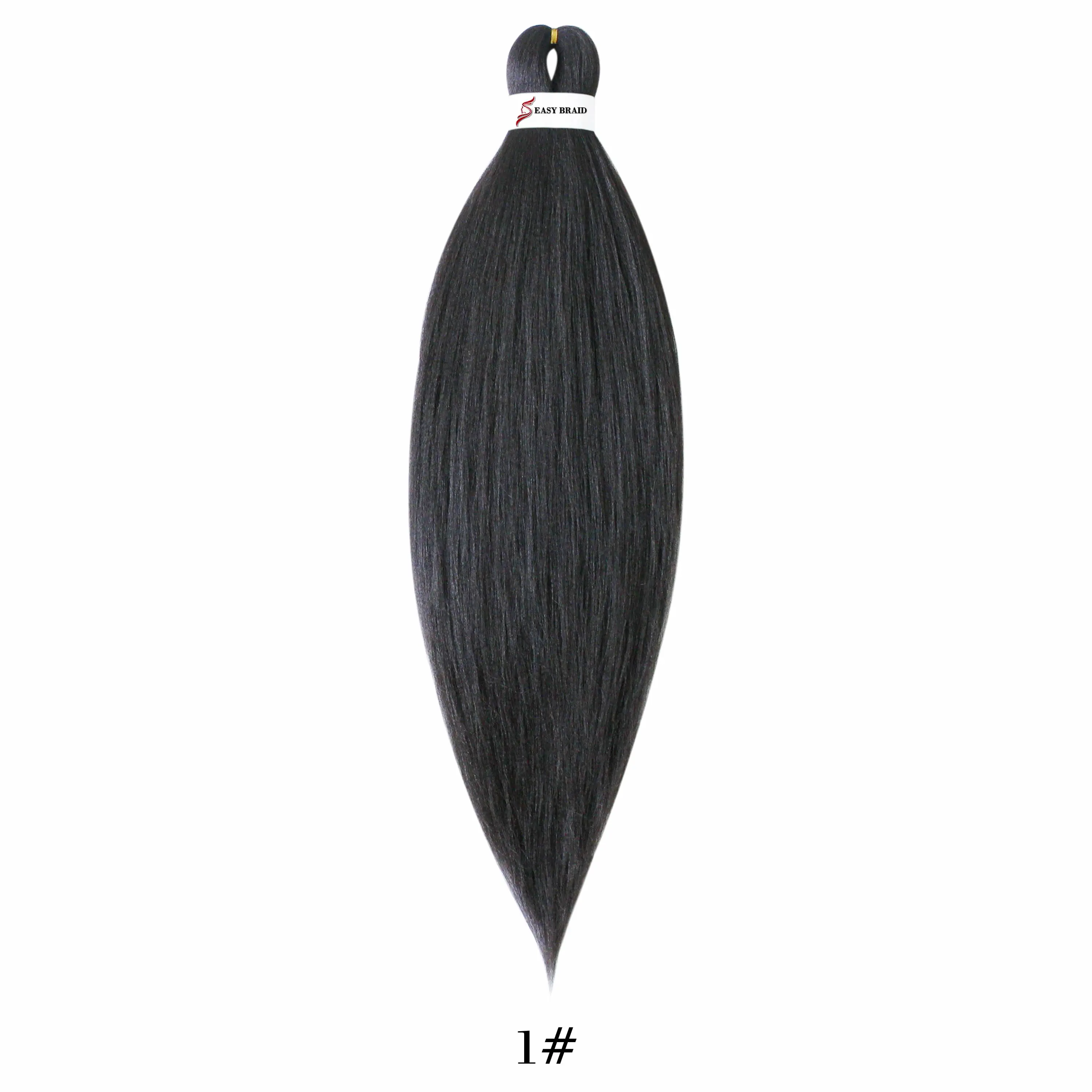 

20'' 75g Wholesale Jumbo African Yaki Synthetic EZ Braids Pre-stretched Expression Braiding Hair Products For Black Women, Pure color
