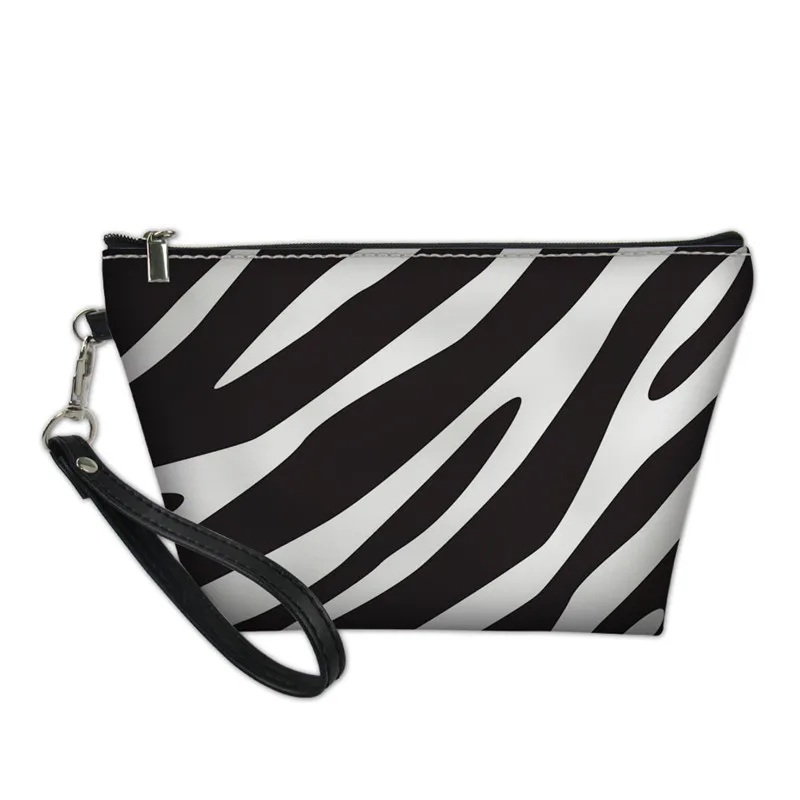 

Zebra Stripe Printed Eco Friendly Travel Pu Leather Cosmetic Bag Makeup Bags In Bulk