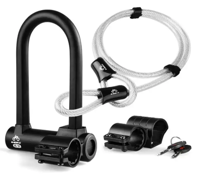 

Heavy Duty Bike Locks with Mount Bracket and 2 Keys Anti-theft Bicycle U cycle Lock, Black