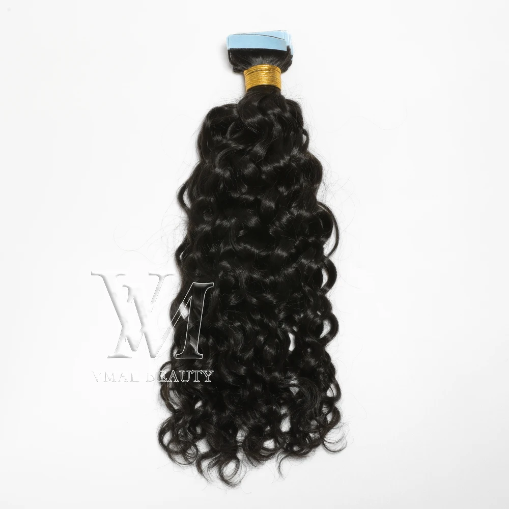 

VMAE 3A 3B 3C 4A 4B 4C Raw Ramy Indian Virgin Tape Hair Natural Color Curly Tape in Water Curl Human Hair Extension
