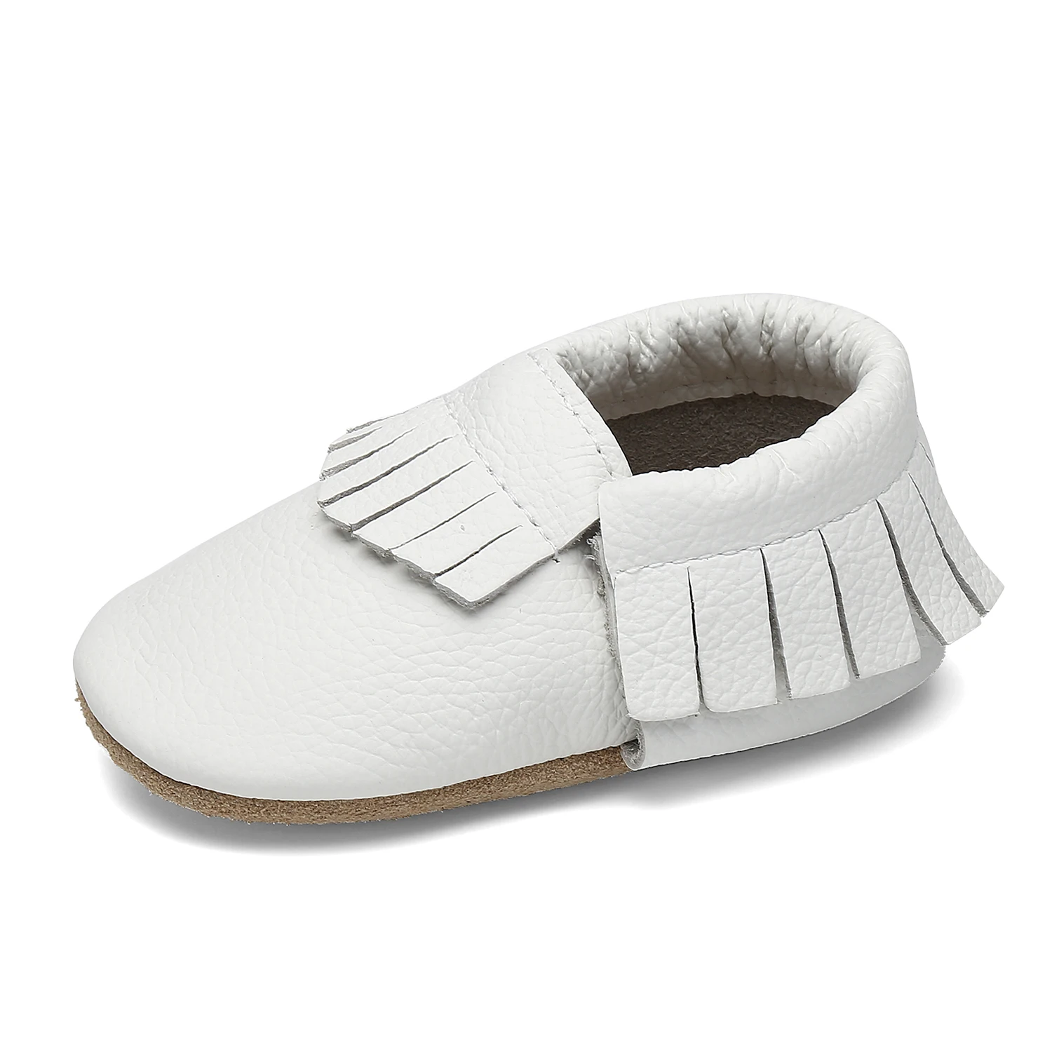 

Soft Sole Genuine Leather Little Girls White Moccasins Baby Casual Toddler Shoes, 7 colors