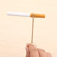 

Fashion Vintage Cigarette Holder Ring Rack Metal Finger Clip Women Men Slim Cigarettes Smoking Accessories Smoker Gift Set