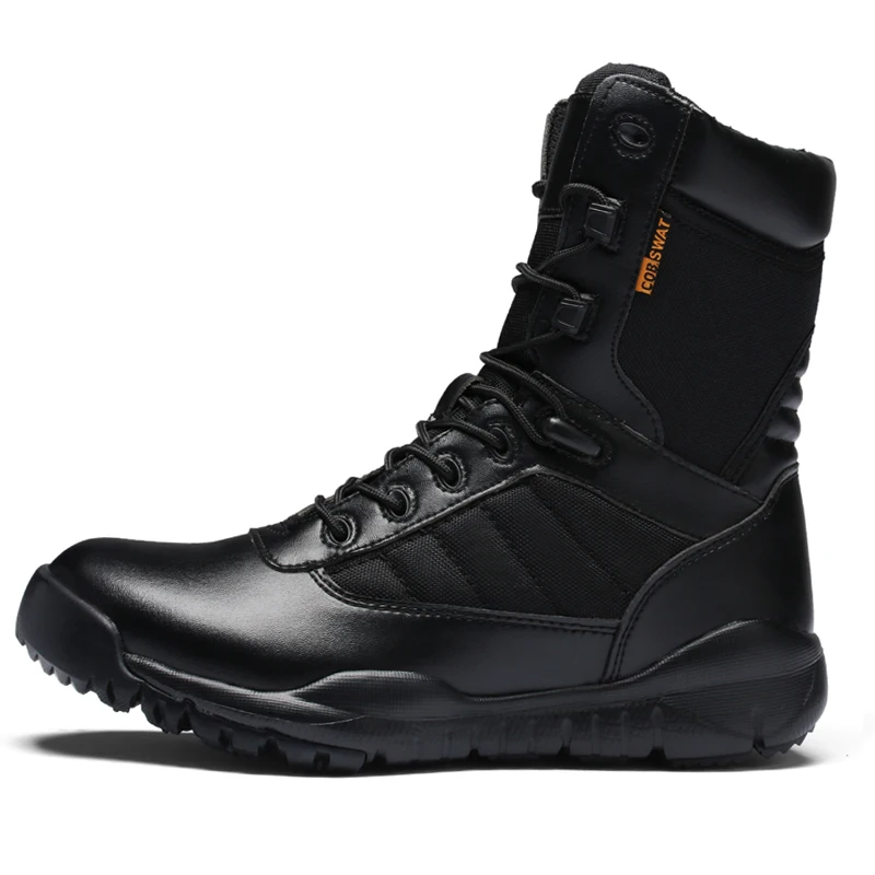 

Factory Direct Outdoor Climbing Hiking Shoes Anti-Slippery Army Boots Black High Top Military Men Boots