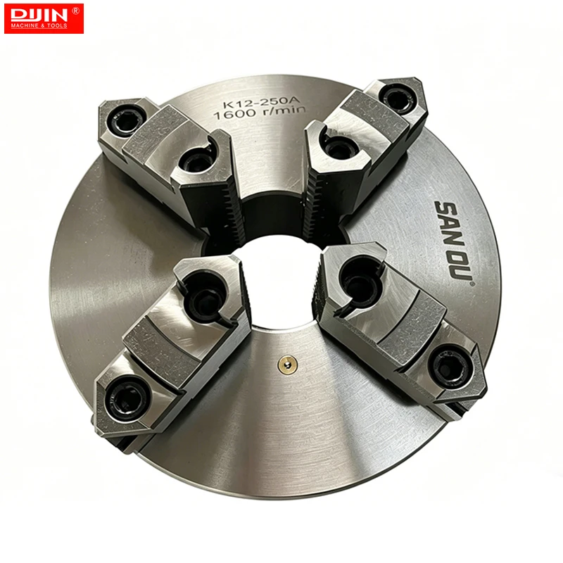 4 Jaw Chuck 250mm SANOU Metal Lathe Chuck Self-centering With Detachable Jaw K12-250A for Heavy Duty Lathe