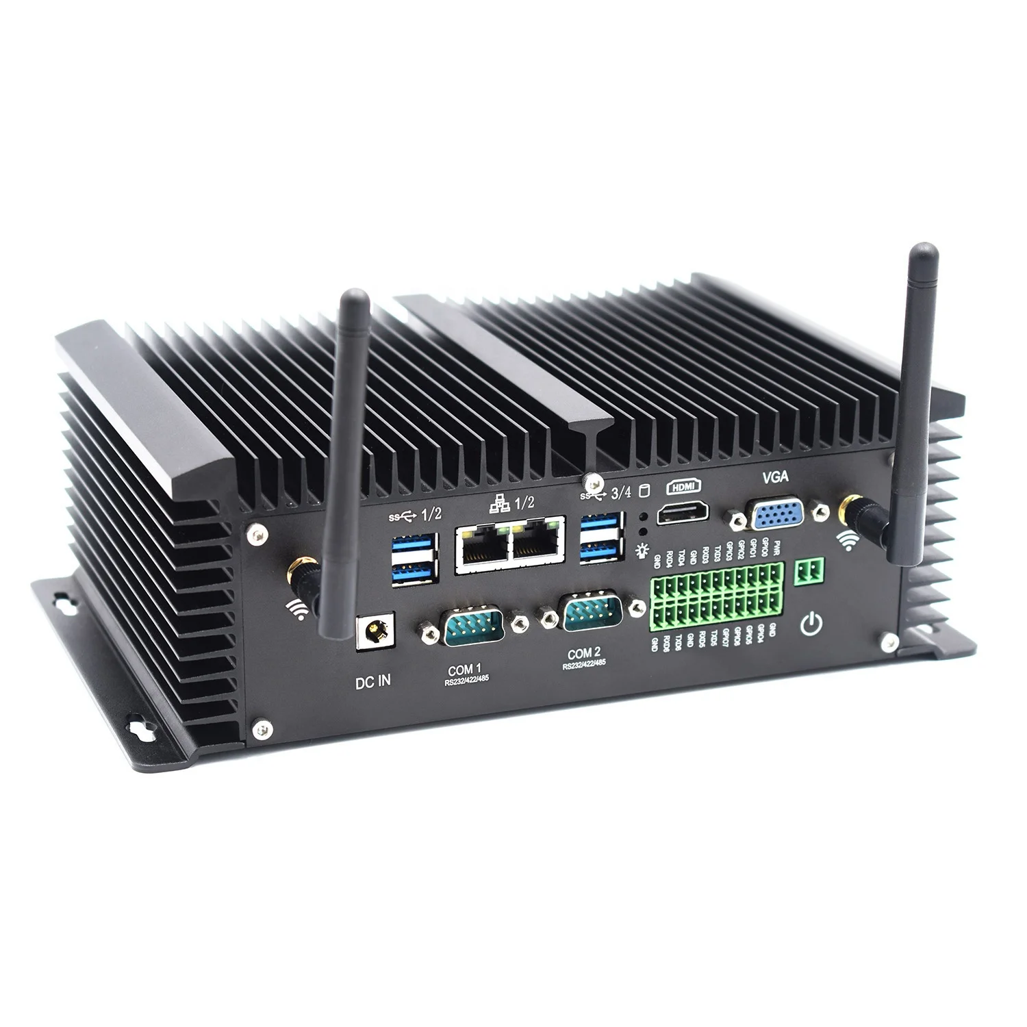 

eglobal fanless mini computer Core i5 8250u barebone 2gigabit nic 8usb HD VGA RS232/422/485 2com port i7 7500u industrial pc