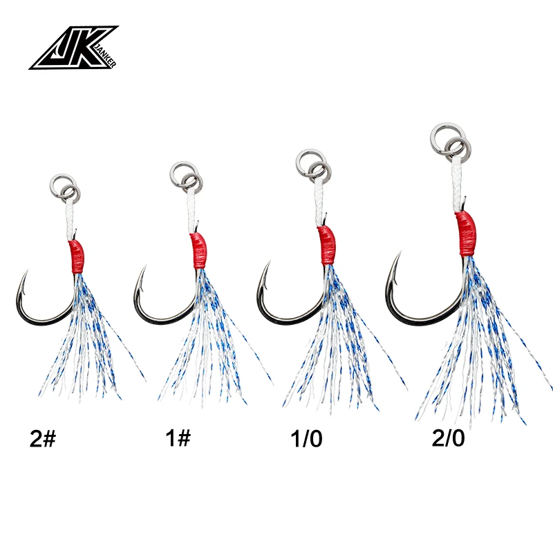 

JK LAS-B JK Hook Fishing Mustad With Feather Jig Slow Jigging lure Bass Fishing Hooks