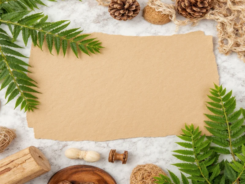 Recycled paper and natural materials for sustainable card making