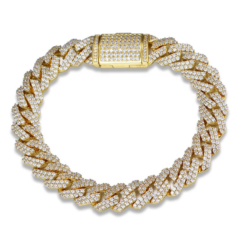 

Custom Design 24K Gold Necklace Pendant 925 Cadena Hip Hop Iced Out Jewelry Bling Moissanite Diamond Miami Cuban Link Chain Men