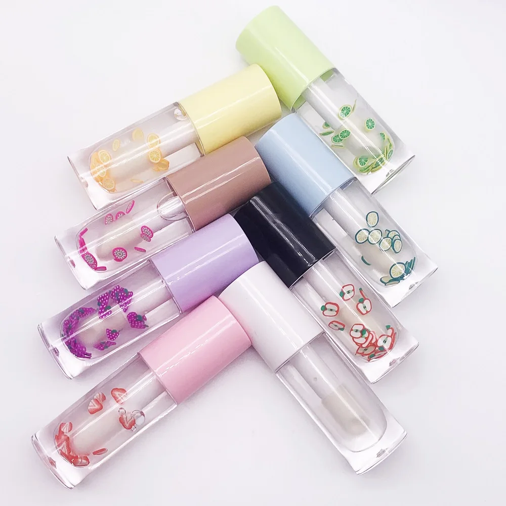 

Glazed Clear Lipgloss Gel Wholesale Luxury Long Lasting Custom Logo Coconut Fruity Ice Cream Glitter Transparent Clear Lip Gloss