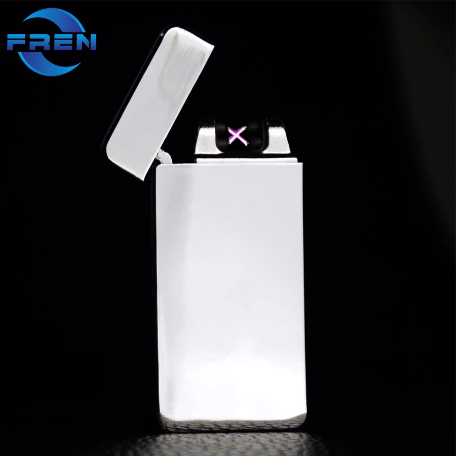 

Free sample Double Arc Pulse Electric Lighter USB Rechargeable Custom Logo Cigarette Lighter, Gold or customized