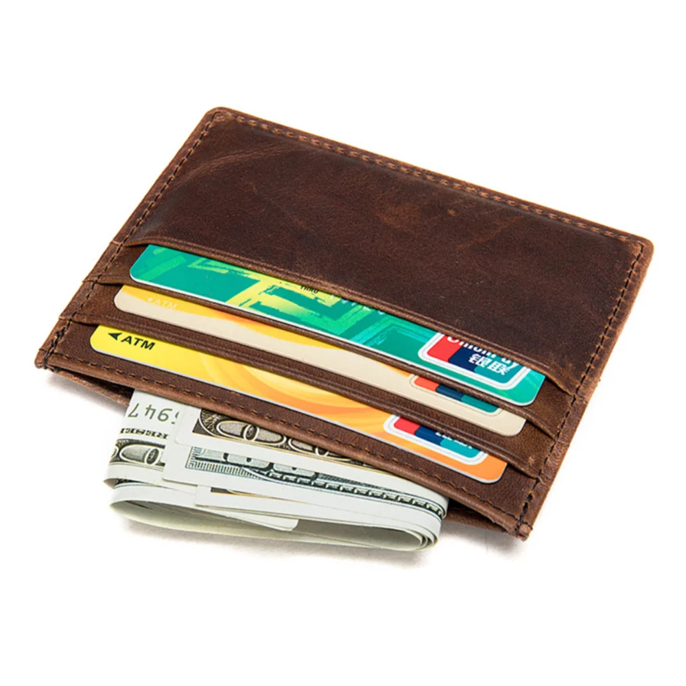 

Custom Design Vintage Leather Cash Pocket Money Holder Slim Men Name Card Wallet