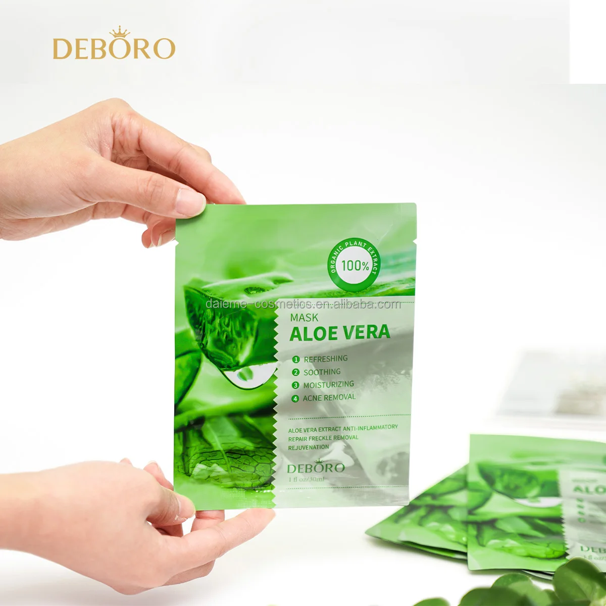 

OEM/ODM Aloe Vera Revitalizing Hydrating Moisturizing Facial Mask Sheet Aloe Vera Face Sheet Mask, Transparent