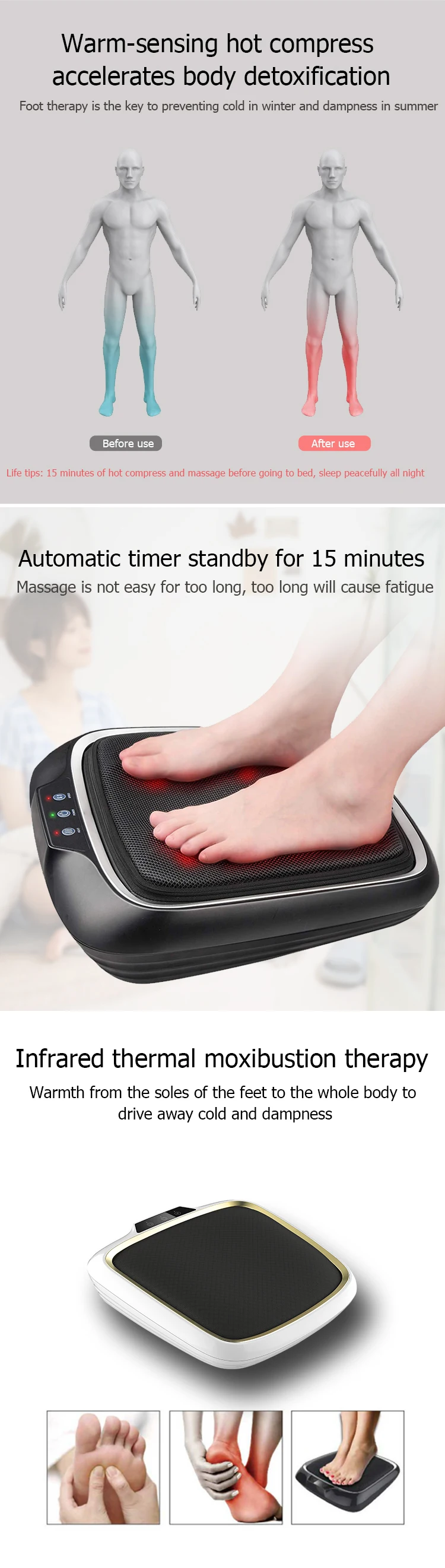 As Seen On Tv Electric Vibrating And Heating Air Pressure Shiatsu Foot Massager Flat Foot