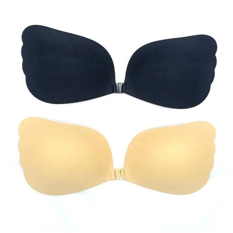 

N8006 Fashion Strapless Bra Self Adhesive Invisible Pushup Backless nipple cover Silicone Bra, Nude or black