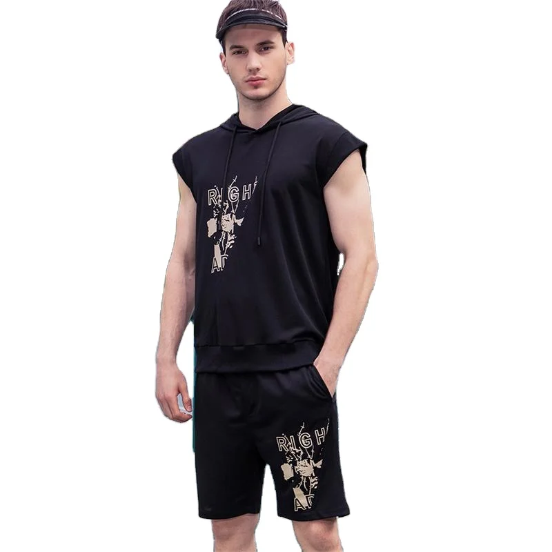 

Wholesale 6xl blank men joggers suits set tracksuit shorts, Customized color