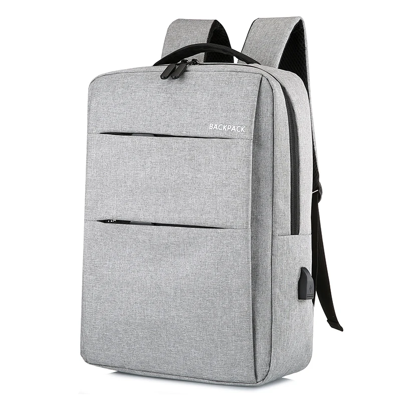 

2021 simple nylon college bags school for men USB laptop backpack