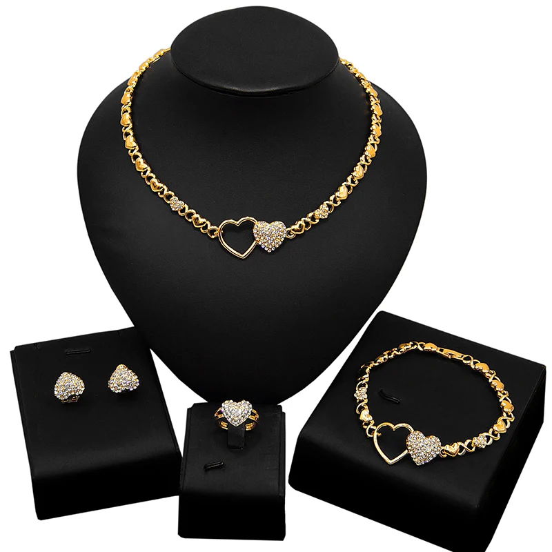 

I Love You Hug and Kiss Xoxo Necklace Jewelry Set Costume Gold Plated Fashion Jewellery Sets Good Quality Birthday Gifts