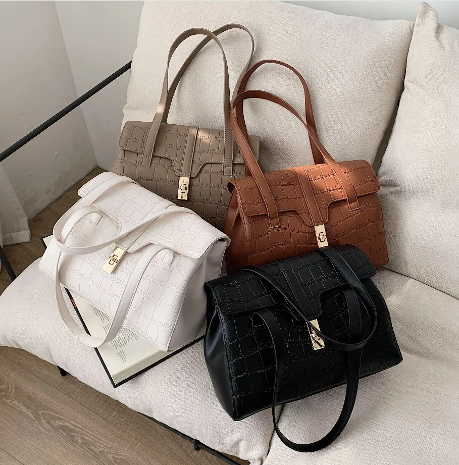 

Fashion 2021 Fall Luxury Large Handbag Women Bags Alligator Leather Big Tote Bag For Elegant Lady