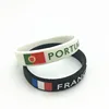 High Quality Custom Silicone Country Name Flag Wristbands