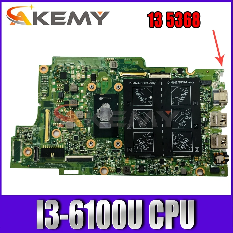 

NEW I3-6100U For Dell 13 5368 7368 5568 7569 7778 Motherboard 15296-1 X41DX DDR4 CN-0JV40X JV40X Mainboard 100%TEST