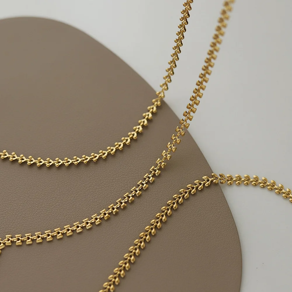 

Wheat Adjustable Chain Necklace 18K Gold Plated Stainless Steel Minimalist Fashion Jewelry Necklace Chokers