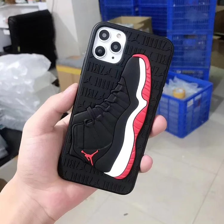 Cool Phone Case 3d Silicone Jordan Shoe Shockproof Wholesale Cell Phone