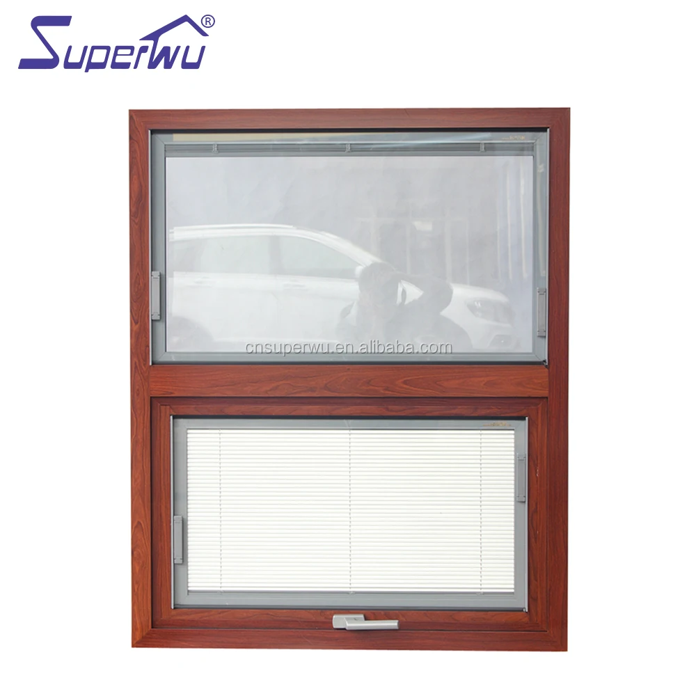 wood color latest window design impact aluminium awning window
