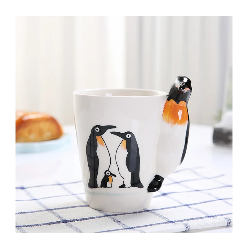 

Hot sale gift porcelain mug ceramic 3D cups with custom logo Eco-friendly 3D cute cartoon ceramic mug, White color